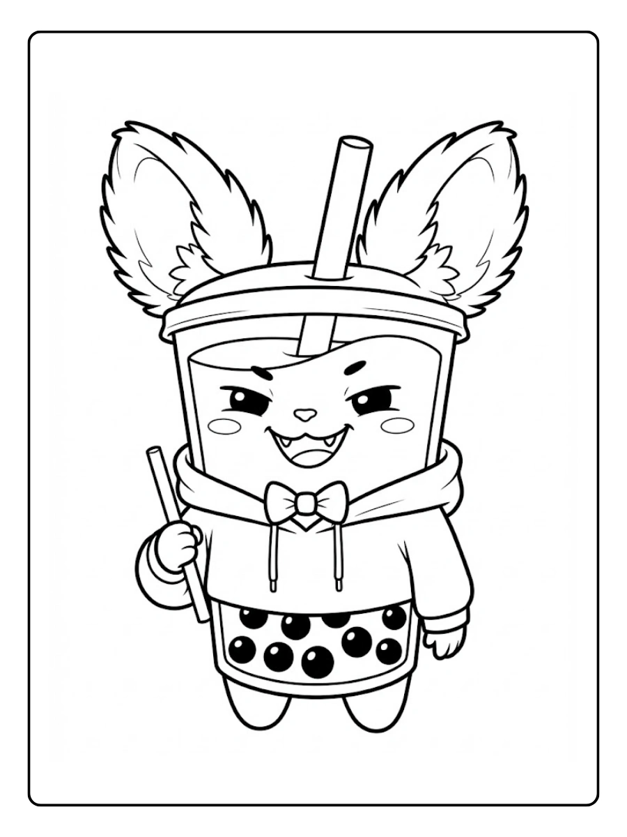 Coloriages Bubble Tea Style Labubu