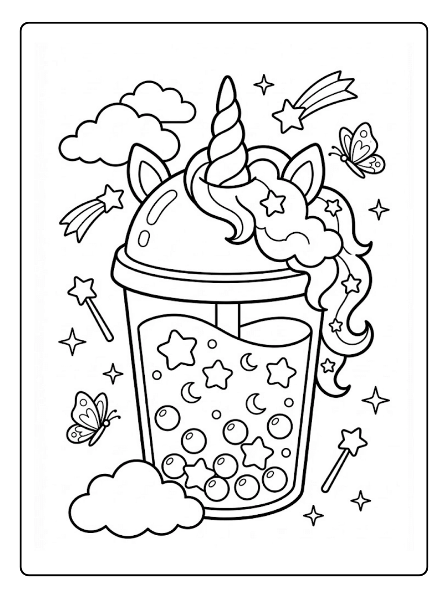 Coloriages Bubble Tea