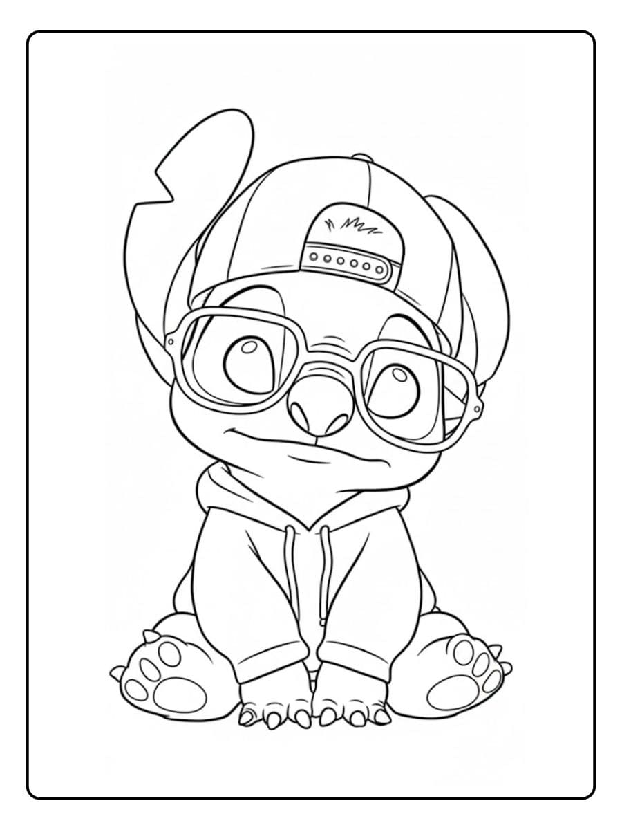 Dessin Similaire à Stitch Kawaii Un Chatons Rond à Colorier