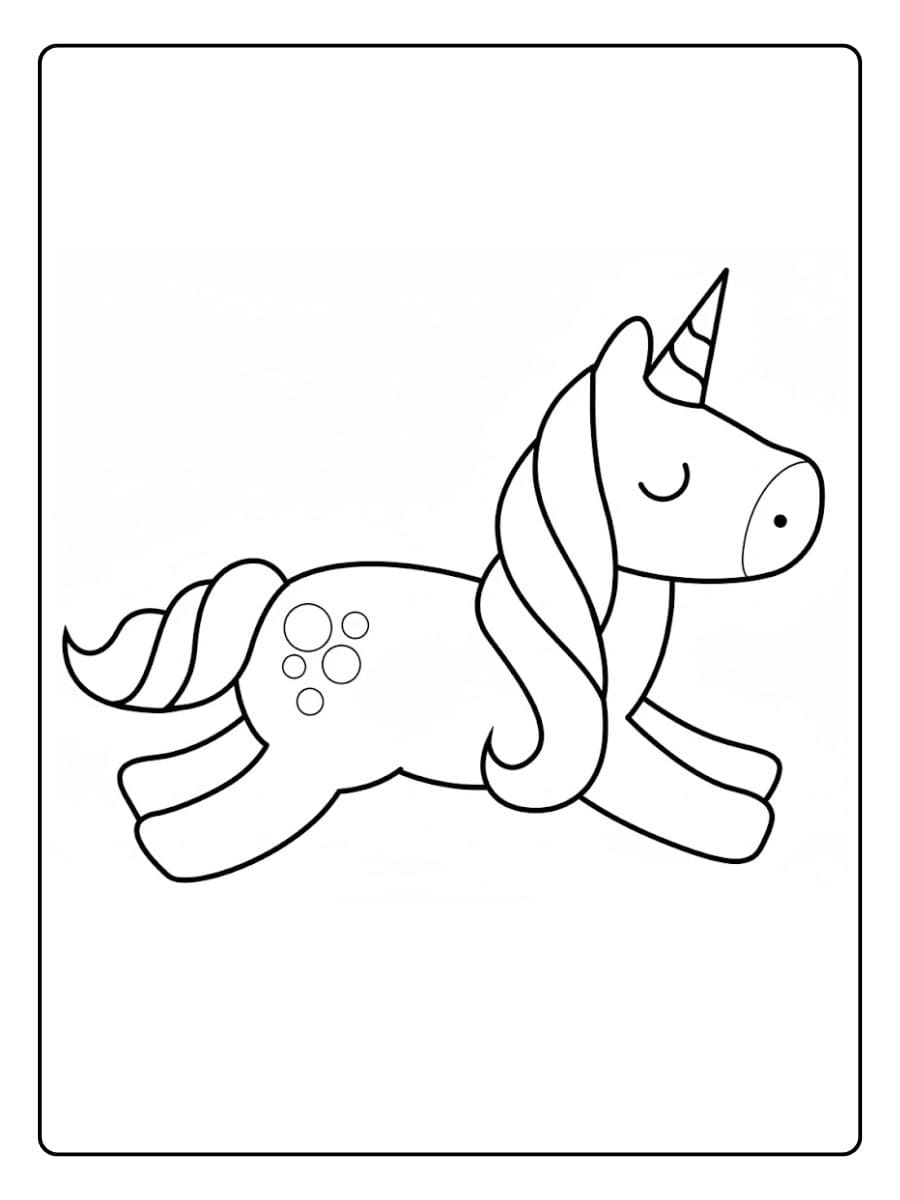 Faux Coloriage Licorne Kawaii C'est un Chat Rond à Colorier
