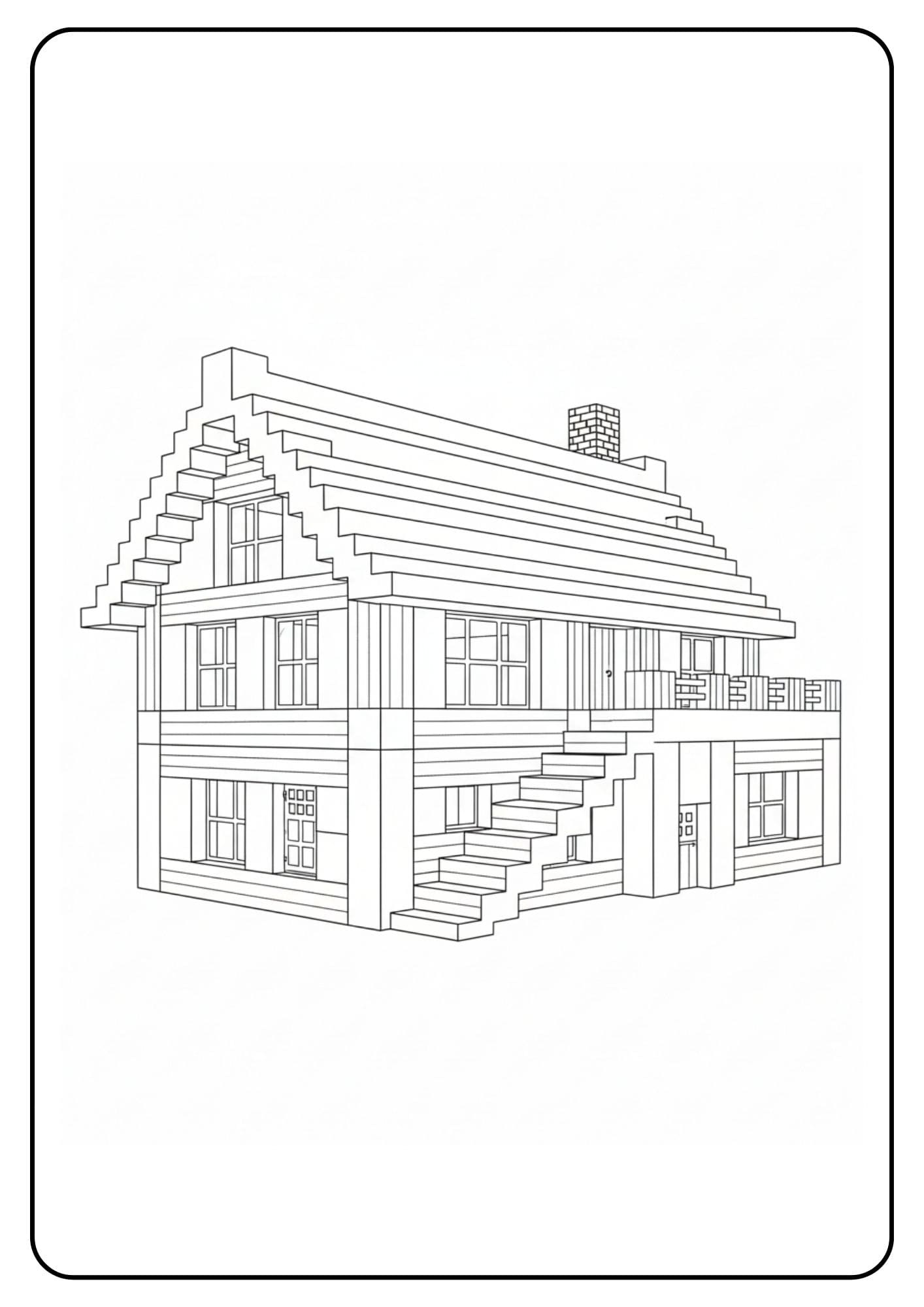 Grande maison Minecraft coloriage