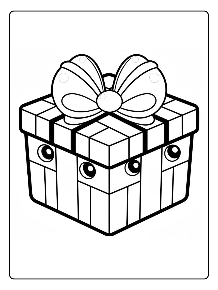 Illustration Cadeau de Noel Coloriage Facile