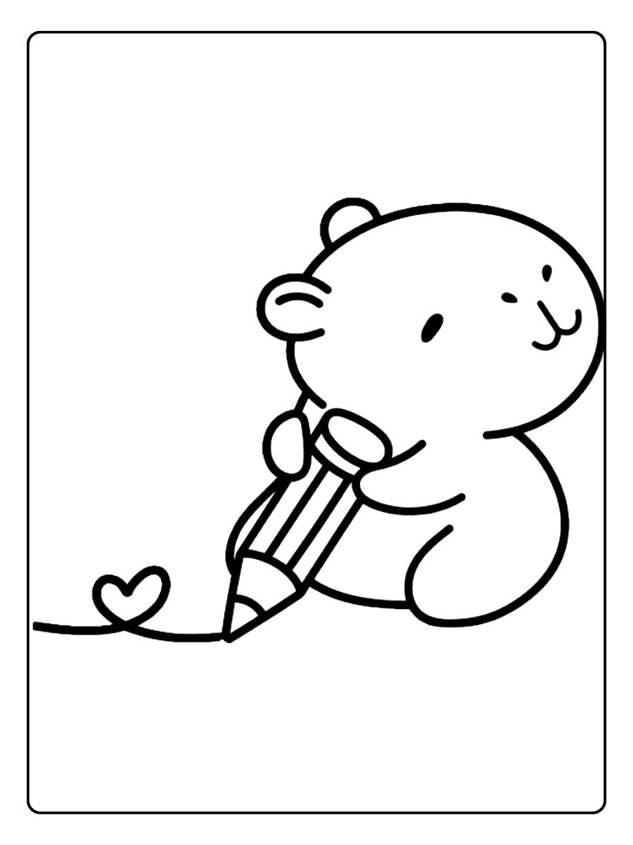 Joli coloriage capybara