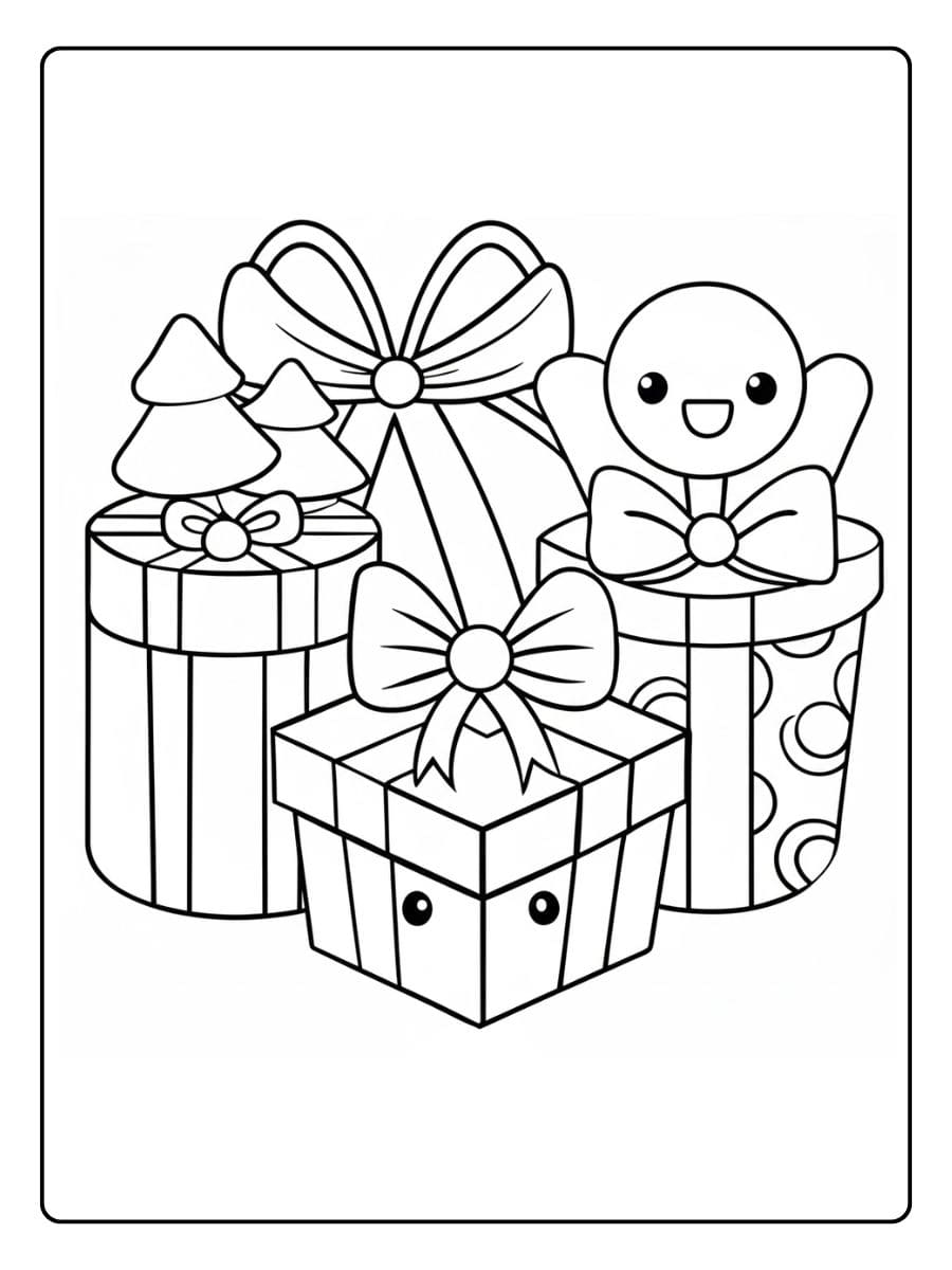 Joyeux Cadeau de Noel Coloriage pour Enfants