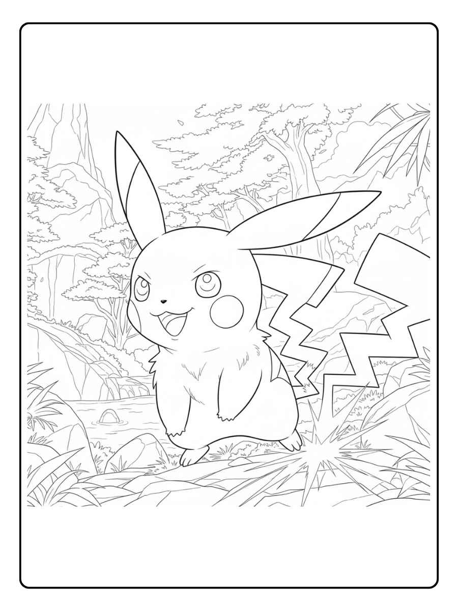 Joyeux coloriage Pikachu
