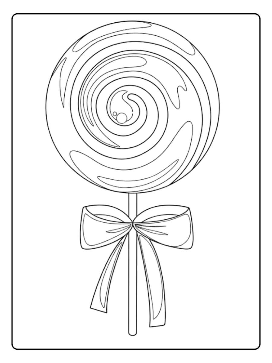 Joyeux coloriage sucette en forme de cœur