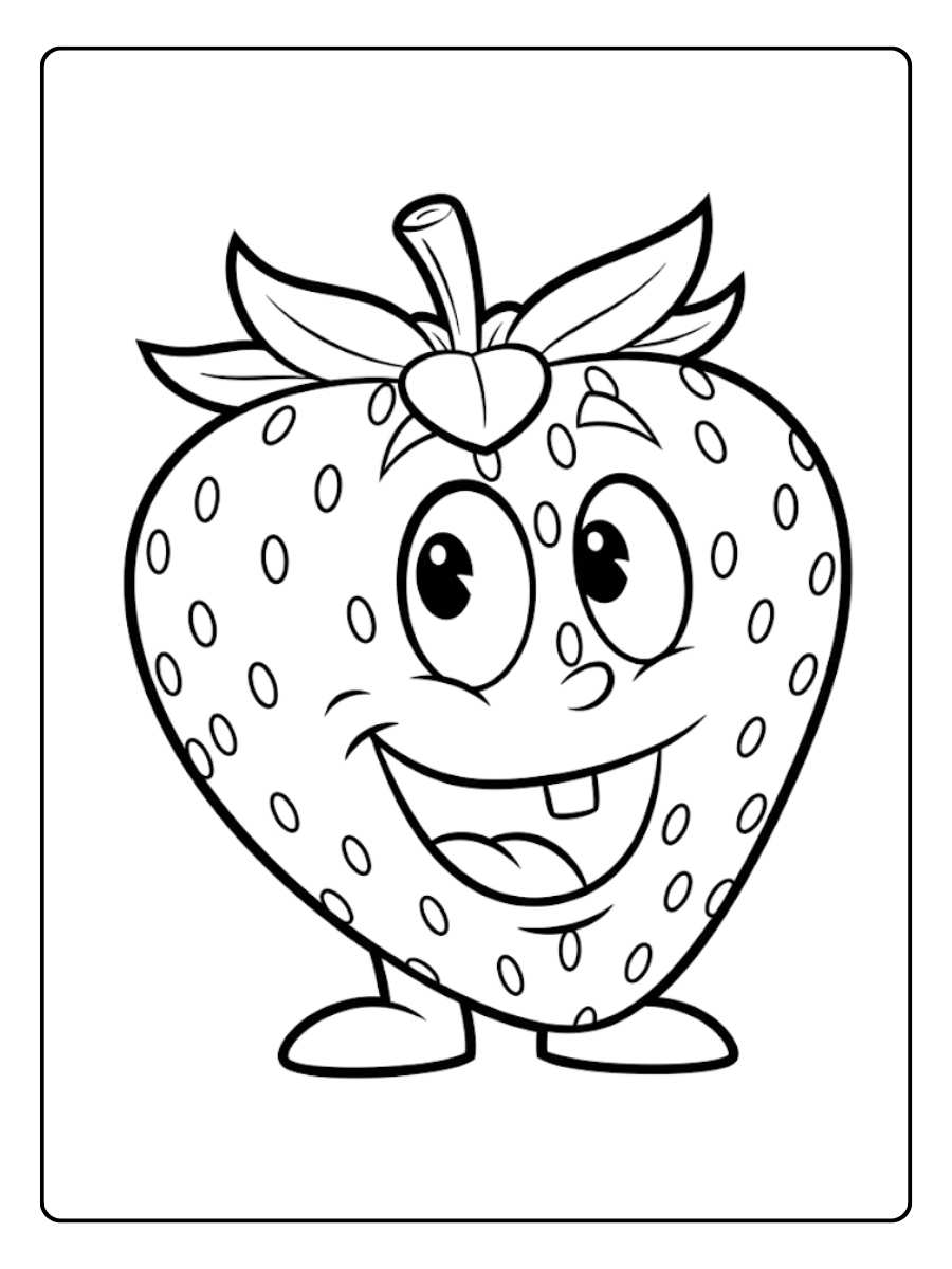 Le meilleur coloriage fraise mûre et délicieuse