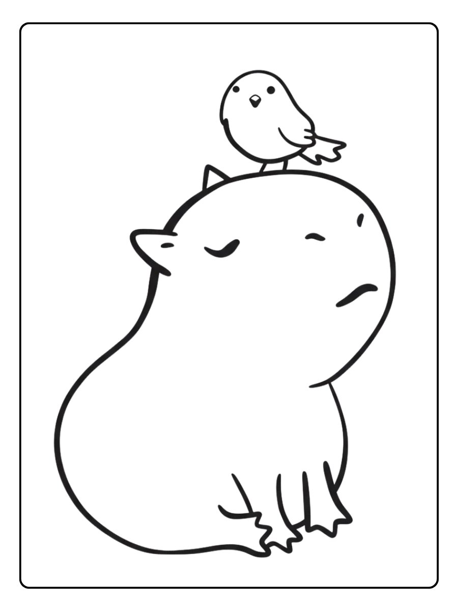 Le plus zen coloriage capybara en vacances