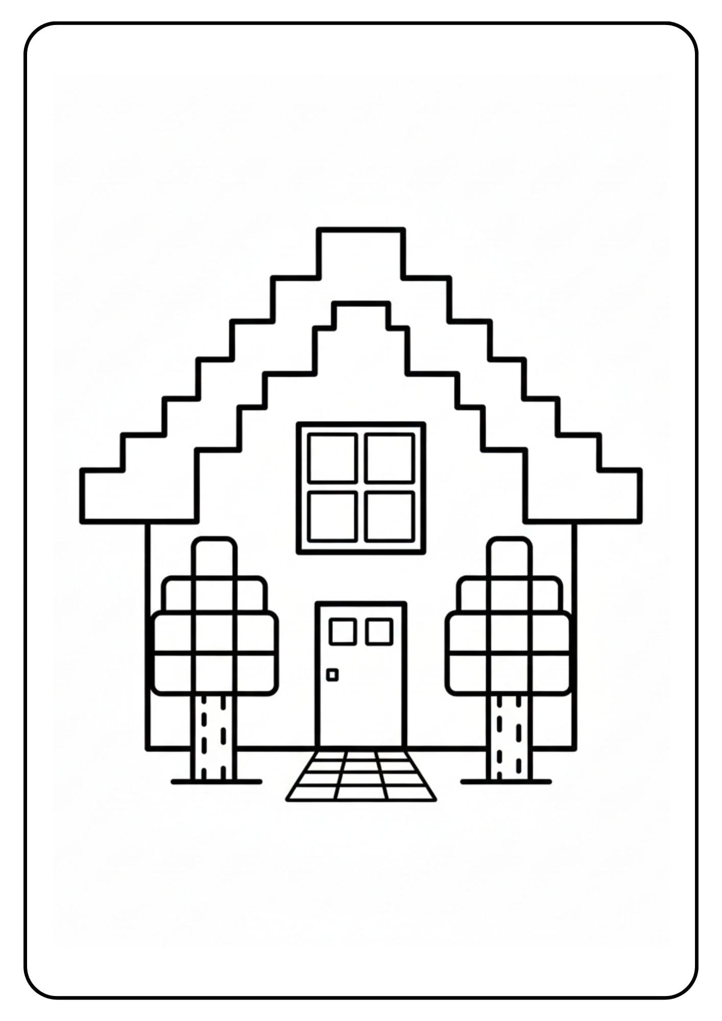 Maison Minecraft mignonne coloriage
