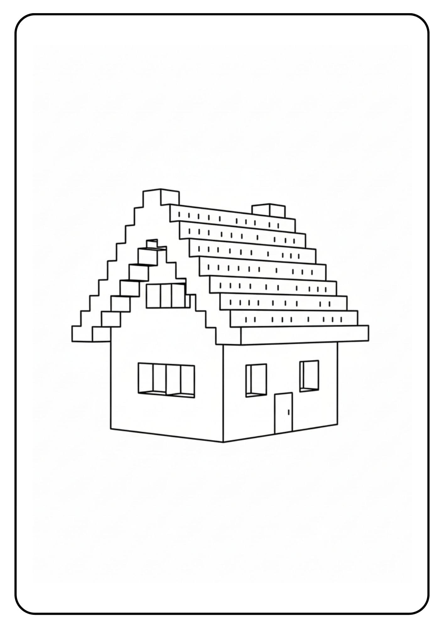 Maison Minecraft village coloriage