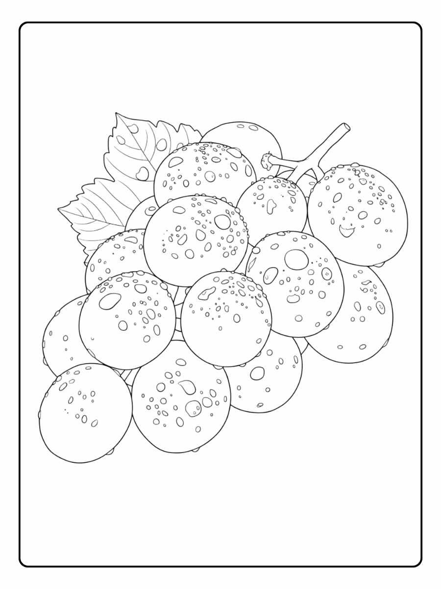 Maxi coloriage raisin de la vigne en automne