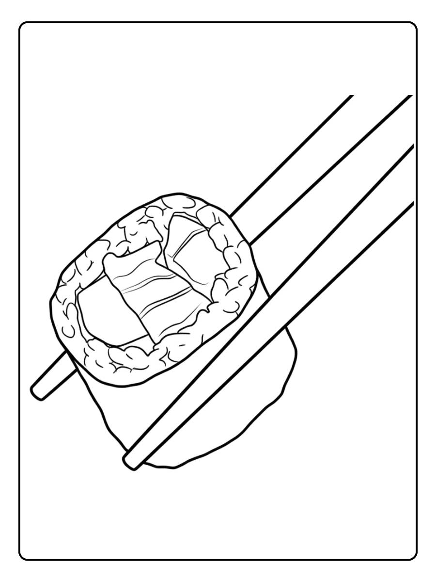 Maxi coloriage sushi mignon pour la fête