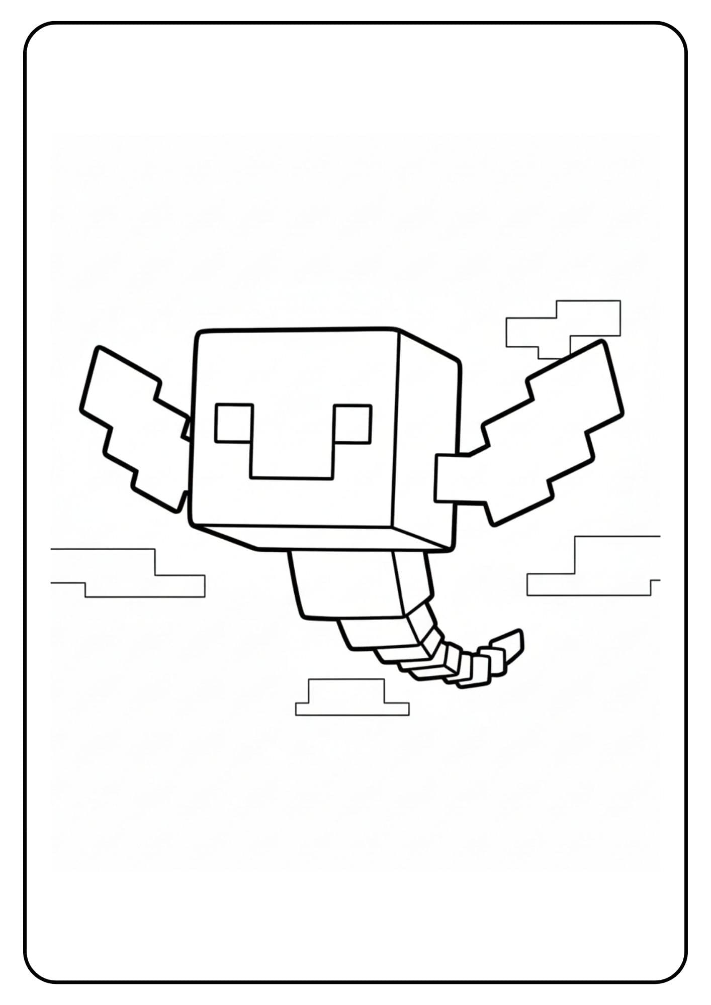 Monstre Minecraft volant coloriage