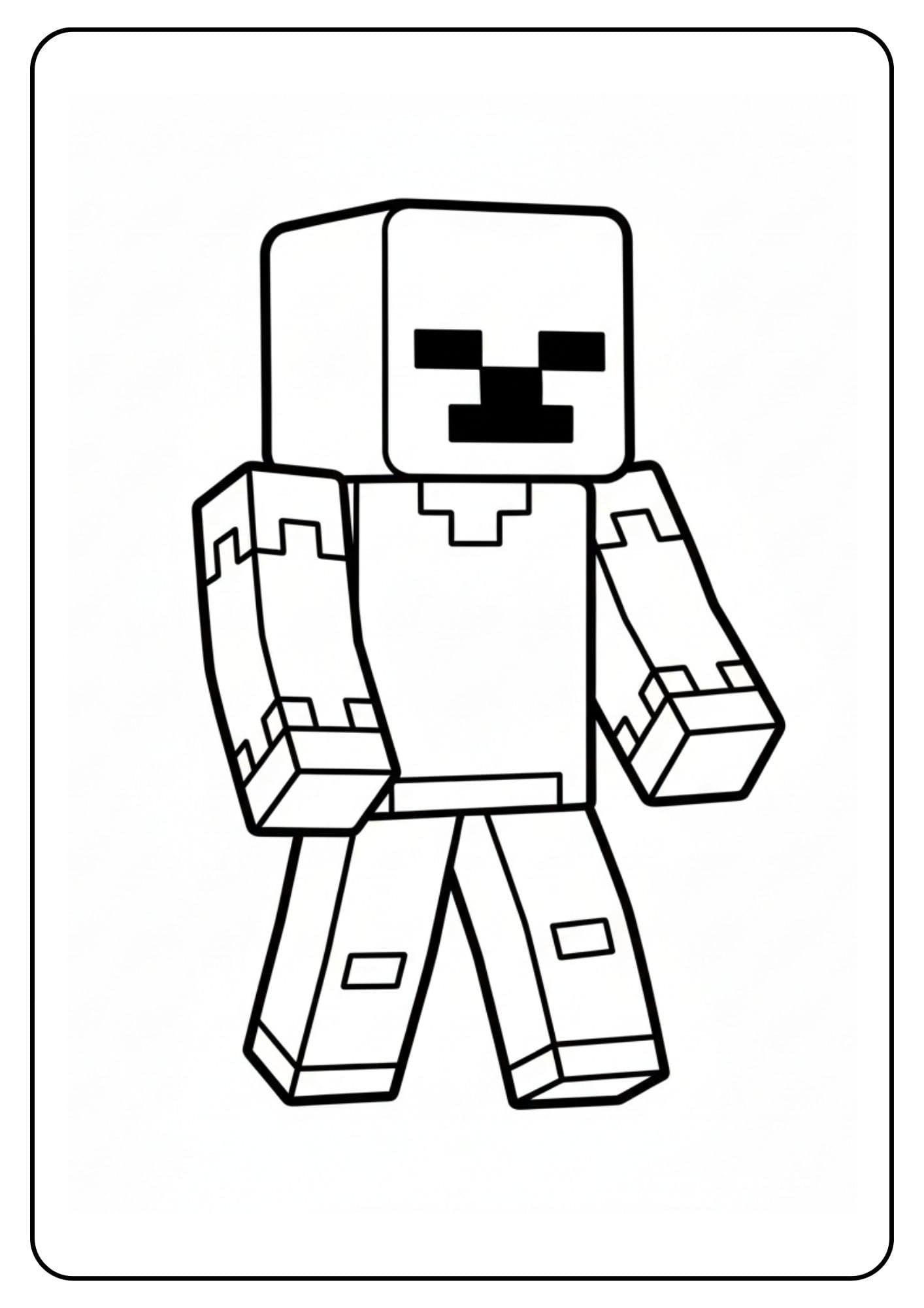 Monstre Minecraft zombie coloriage