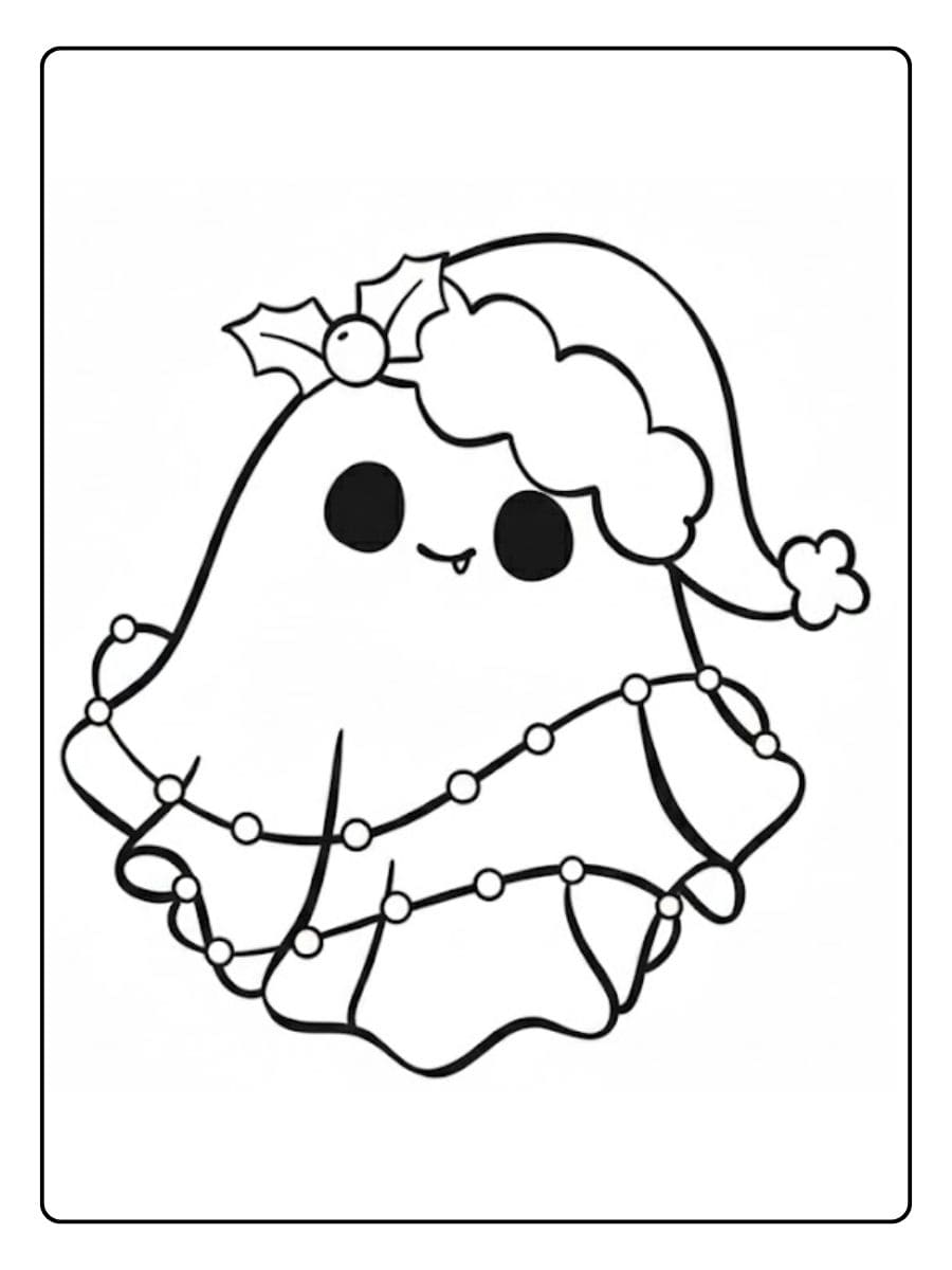 Père Noël Kawaii à Colorier Coloriage Noël Kawaii