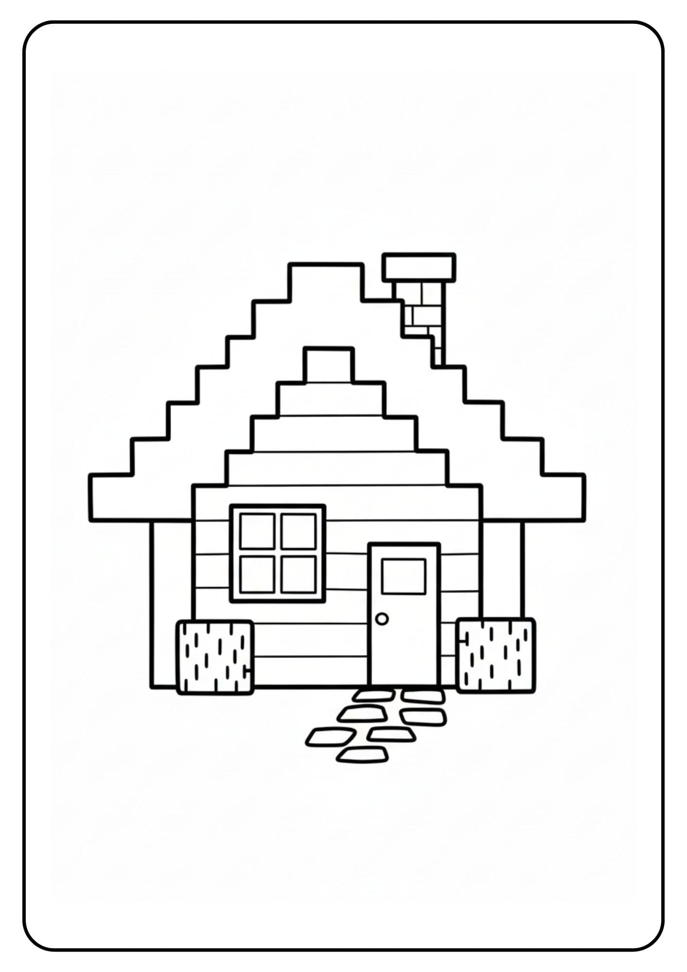 Petite maison Minecraft coloriage