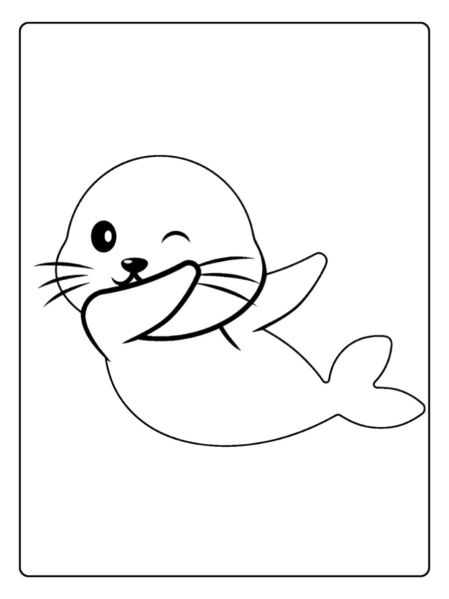 Phoque coloriage amusant