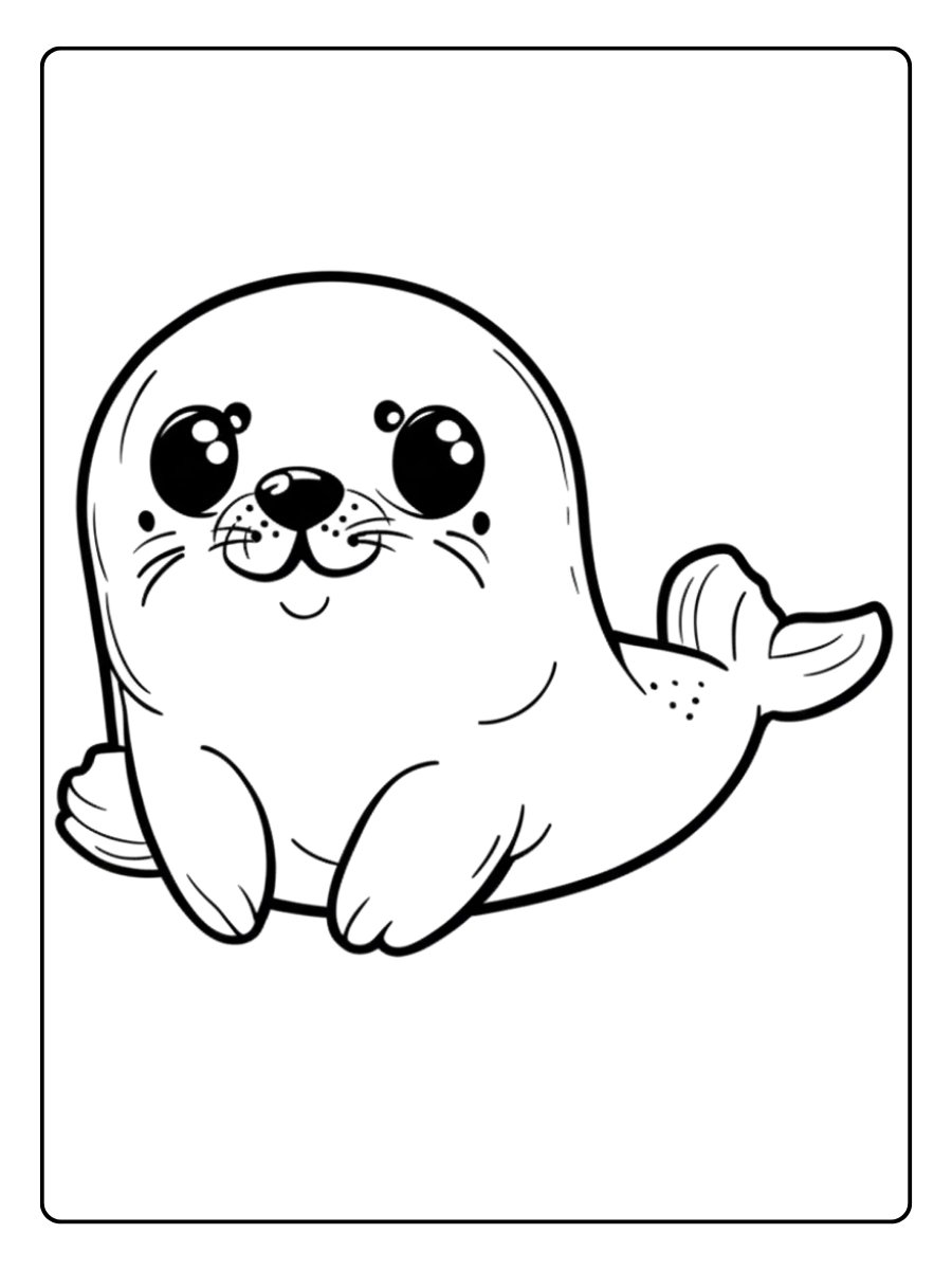 Phoque coloriage aux grands yeux