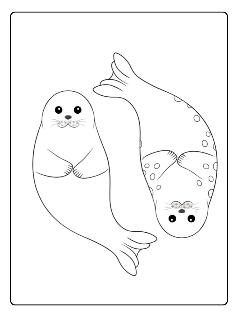Phoque coloriage mignon