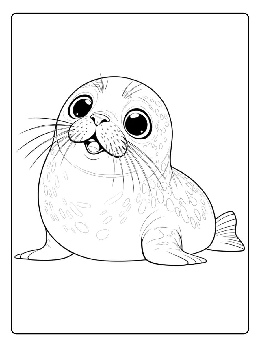 Phoque coloriage rigolo