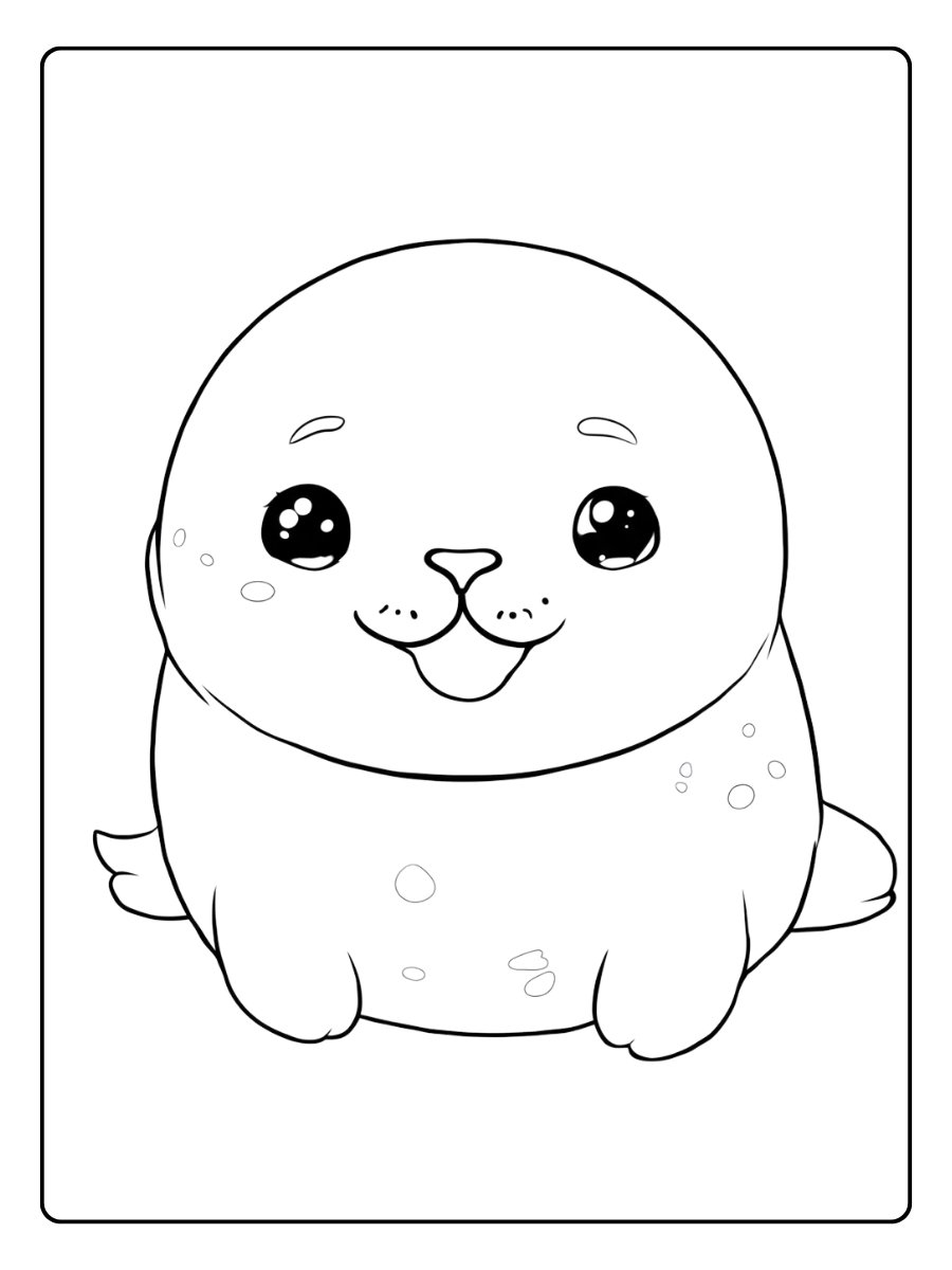 Phoque coloriage très mignon