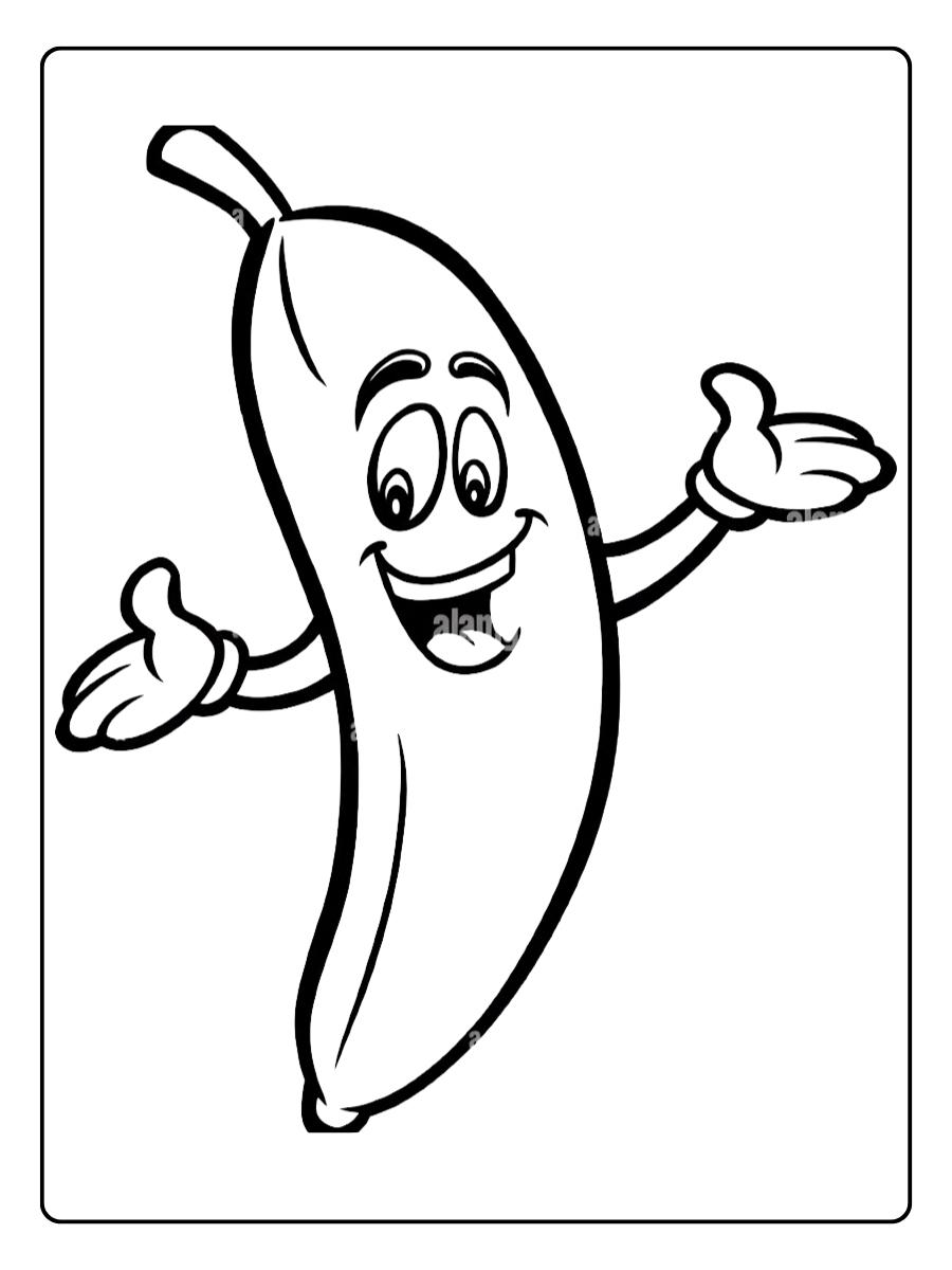 Super coloriage banane avec des lunettes de soleil