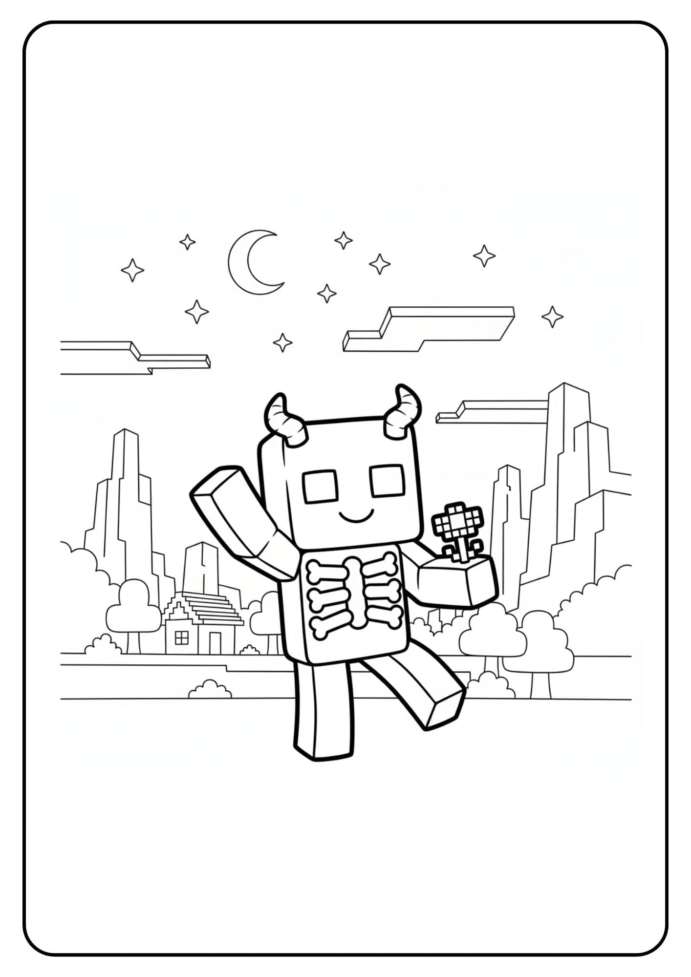 Warden Minecraft attaque de nuit coloriage