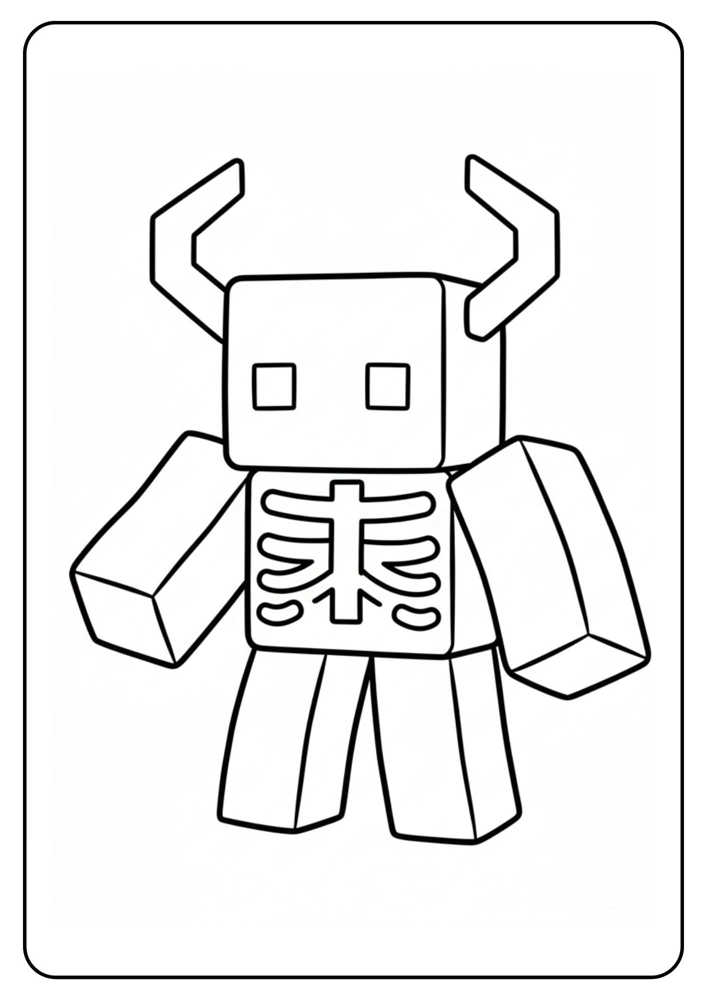 Warden Minecraft bloc simple coloriage