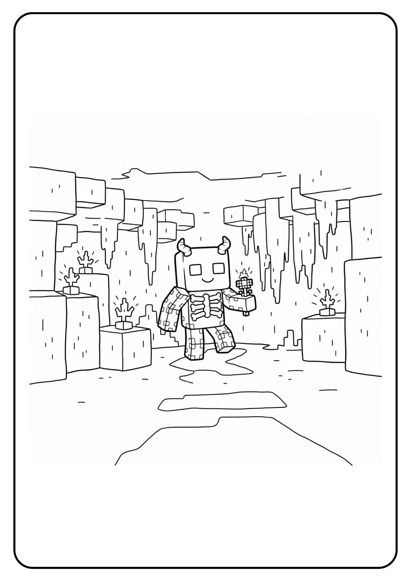 Warden Minecraft exploration coloriage