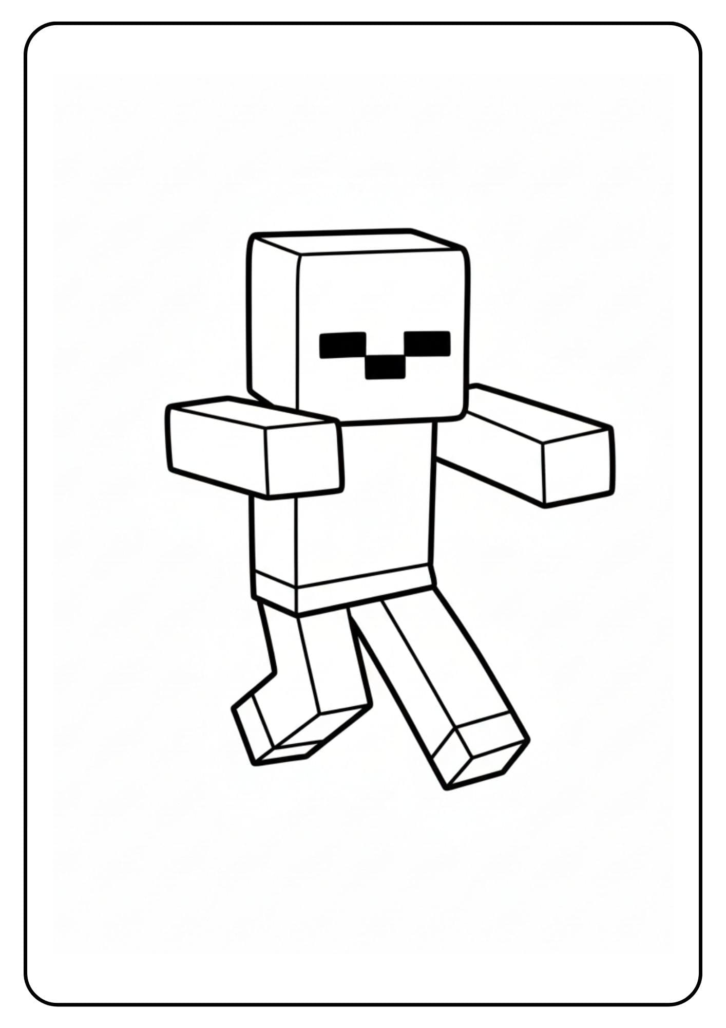 Zombie Minecraft attaquant coloriage