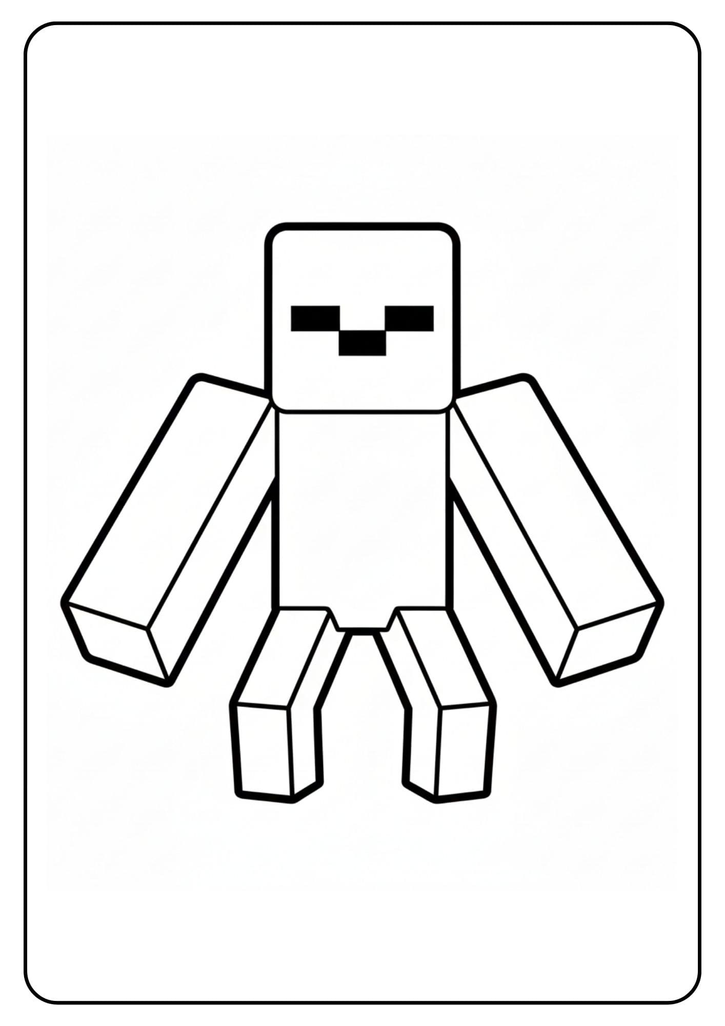 Zombie Minecraft bloc imposant coloriage