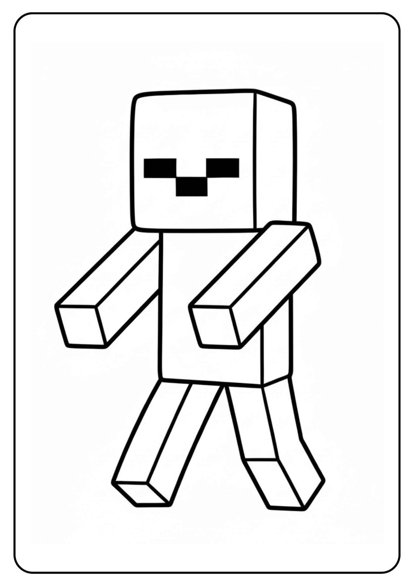Zombie Minecraft bloc simple coloriage