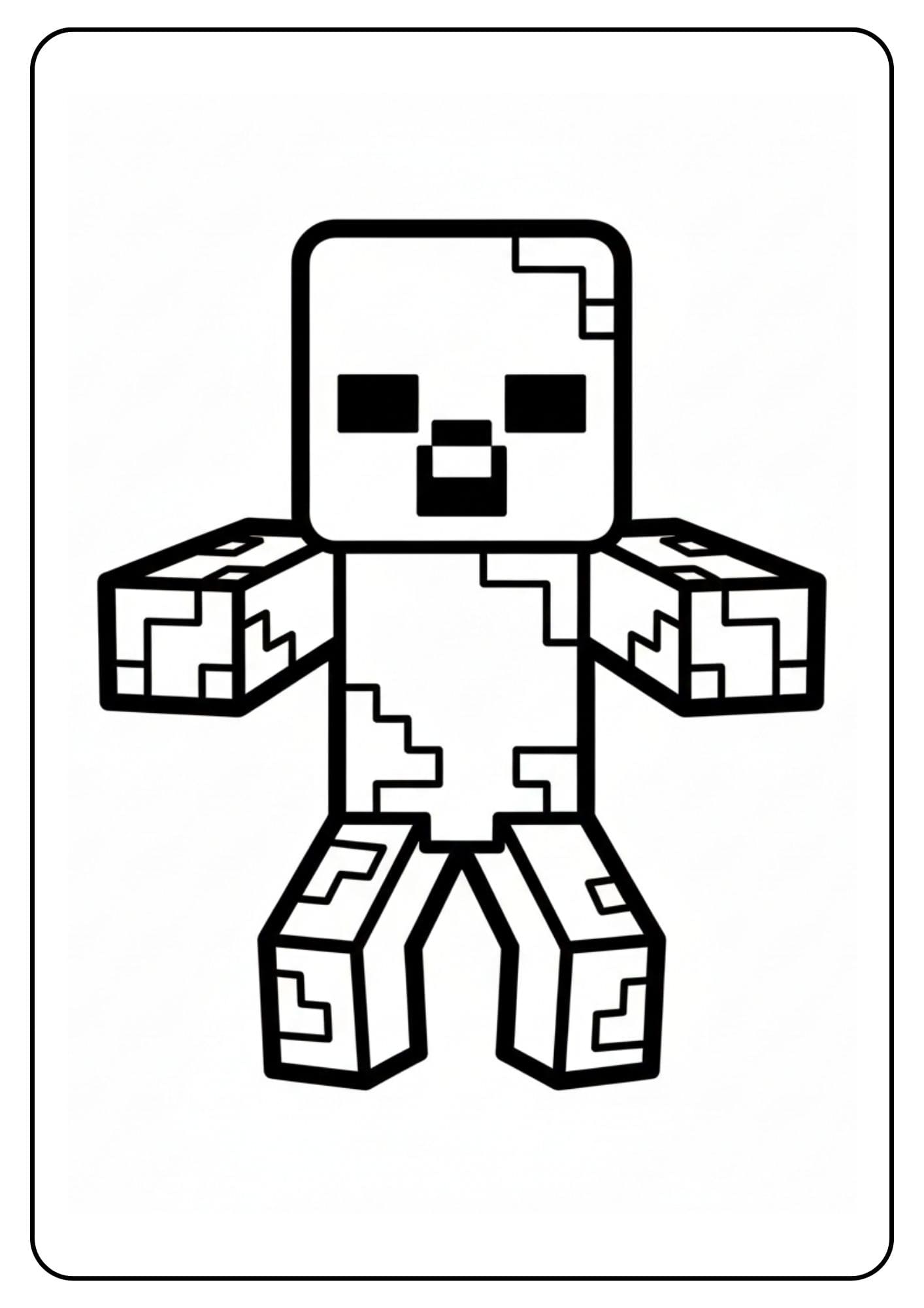 Zombie Minecraft mignon coloriage