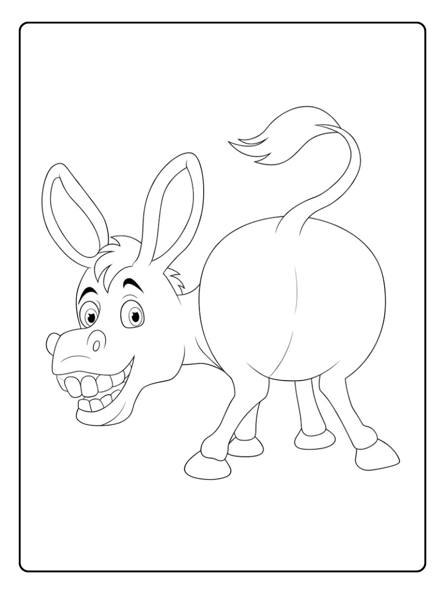 Âne coloriage assis