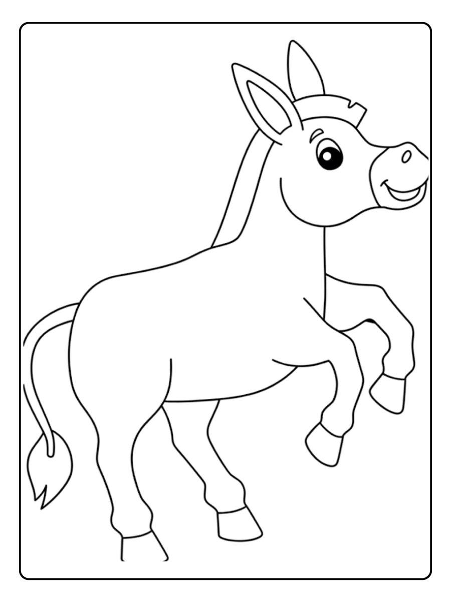 Âne coloriage mignon