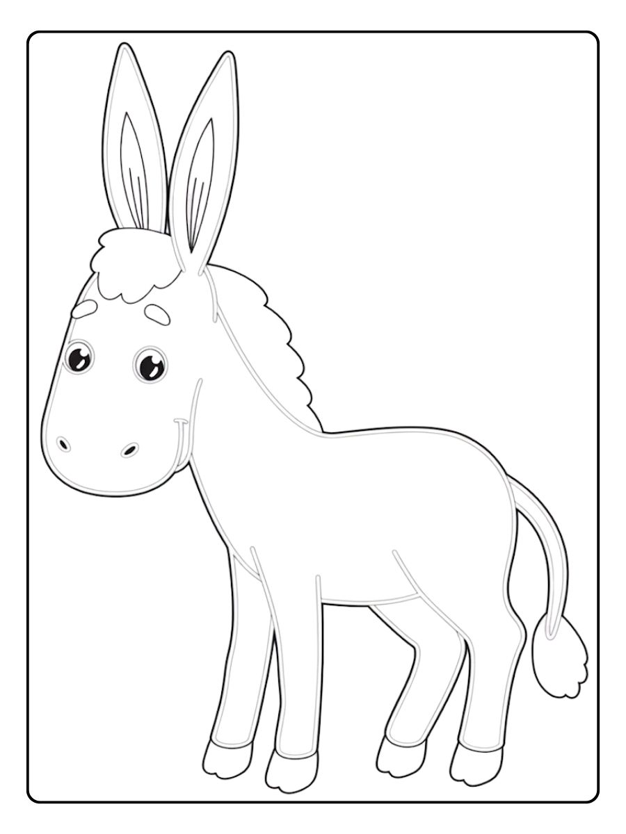 Âne coloriage pour enfants