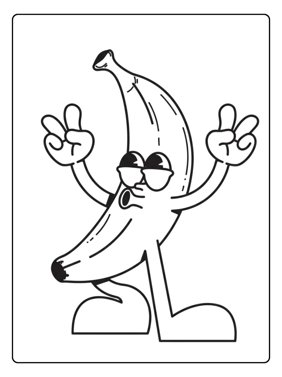 coloriage banane le fruit qui console la boisson triste