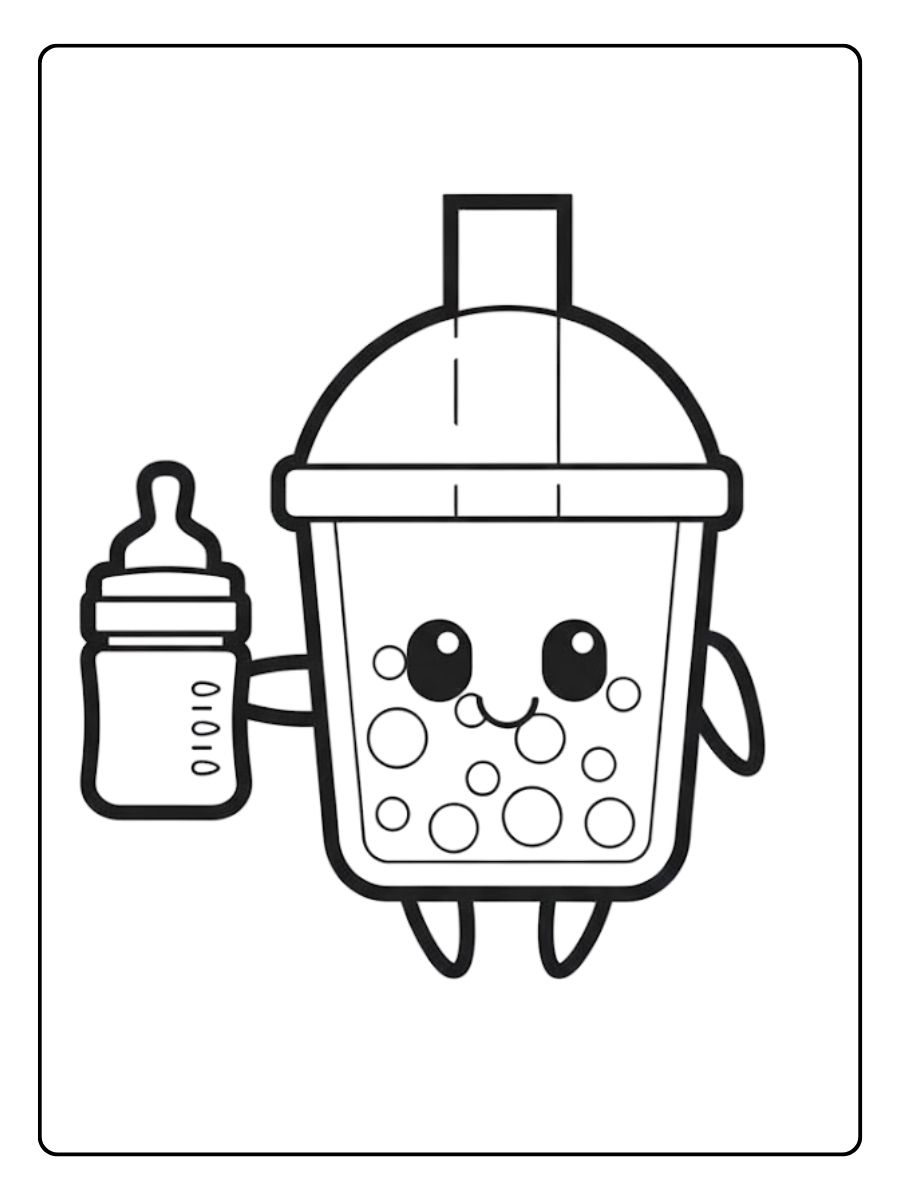 coloriage bubble tea la petite boisson énervée