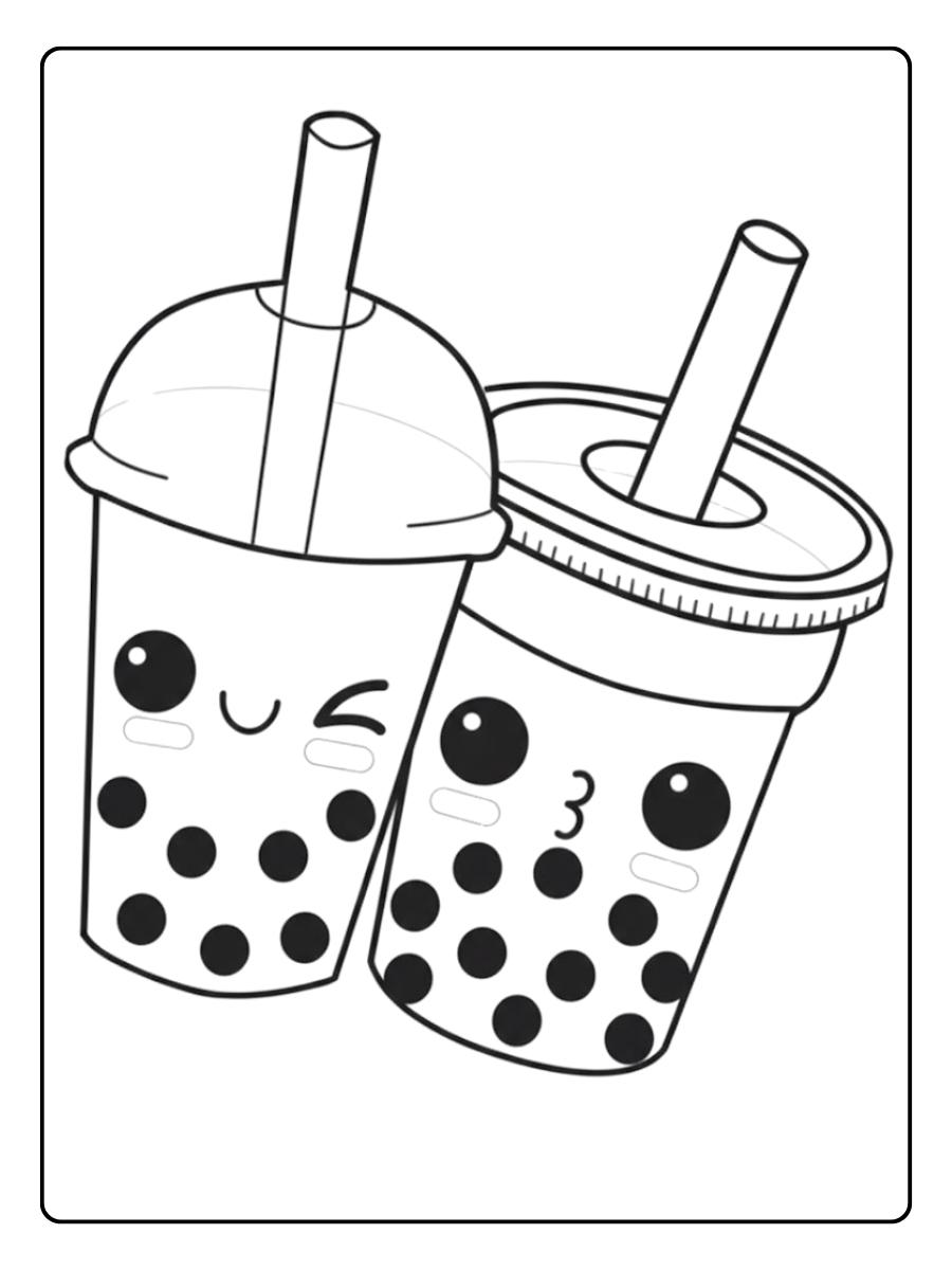 coloriage bubble tea le dessin animé énervé
