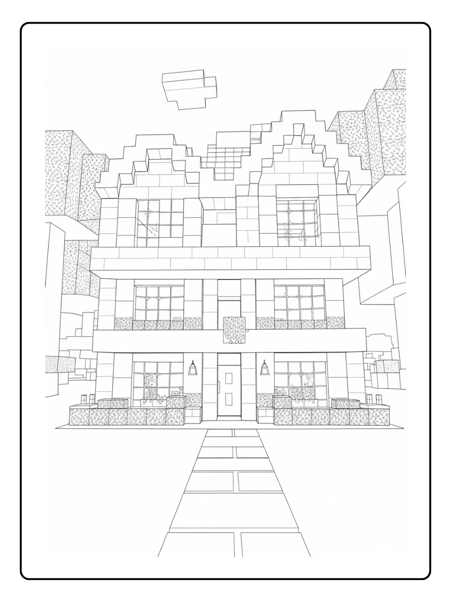 coloriage maison minecraft (10)