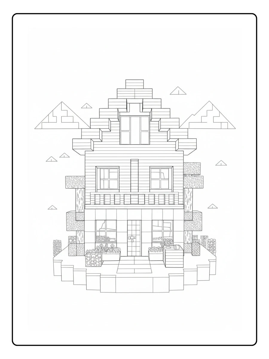 coloriage maison minecraft (2)