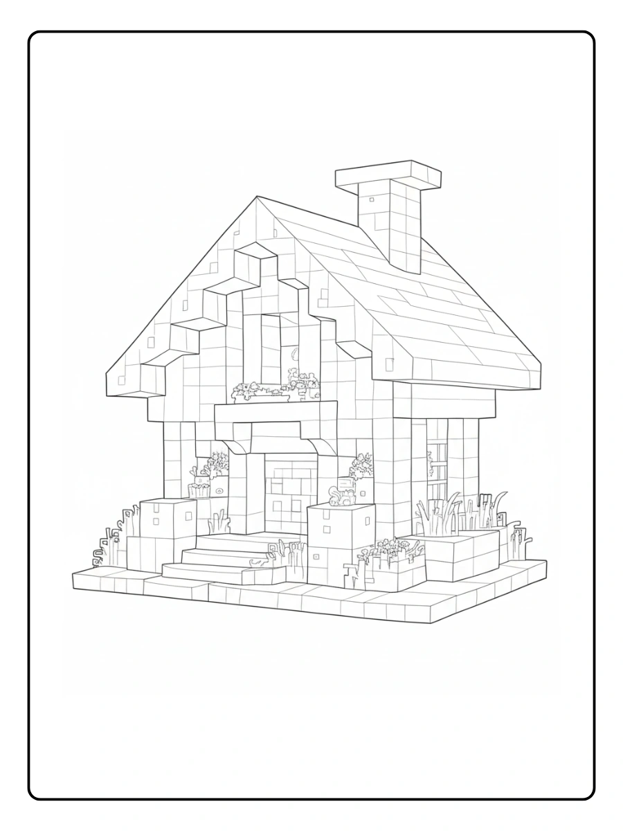 coloriage maison minecraft (3)