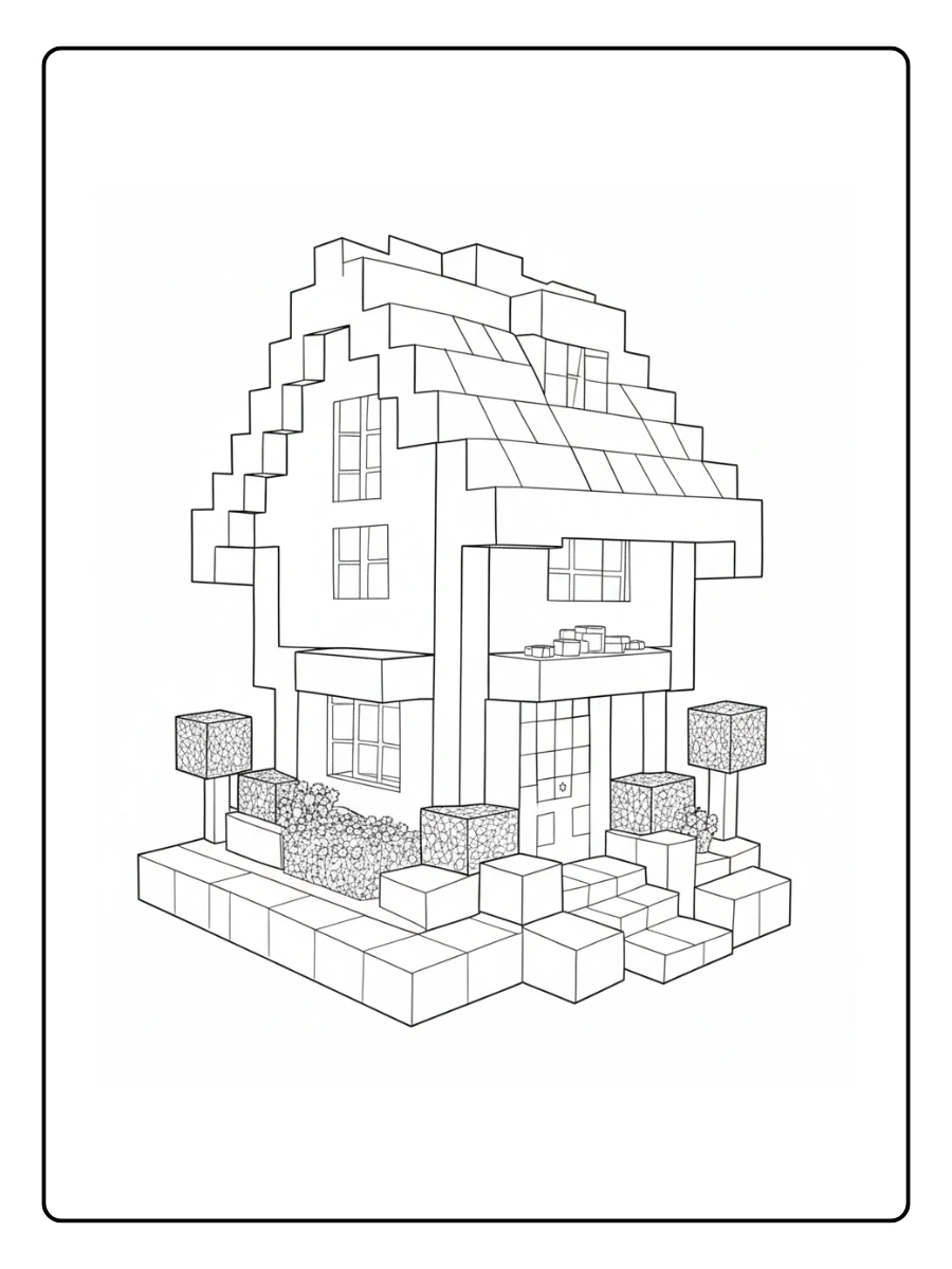 coloriage maison minecraft (4)