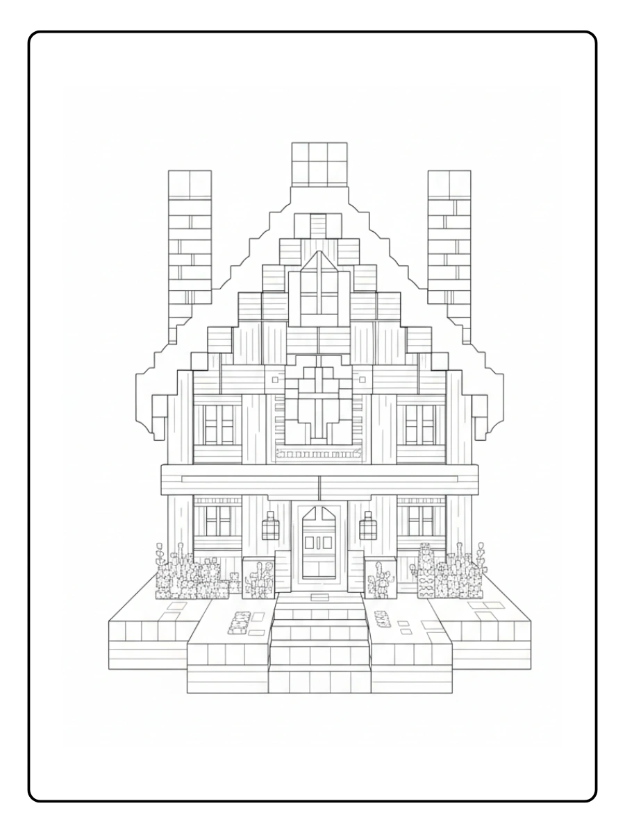 coloriage maison minecraft (5)