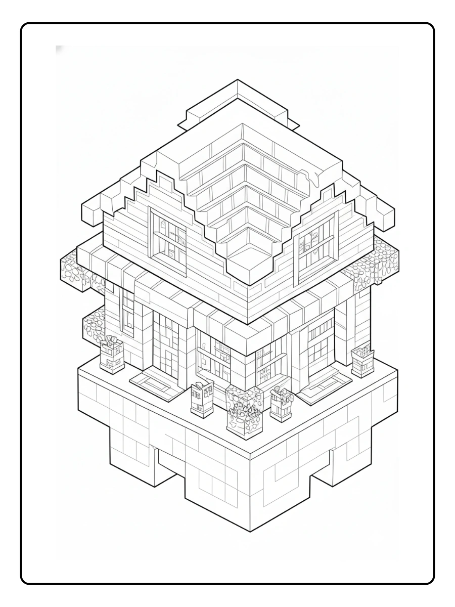 coloriage maison minecraft (6)