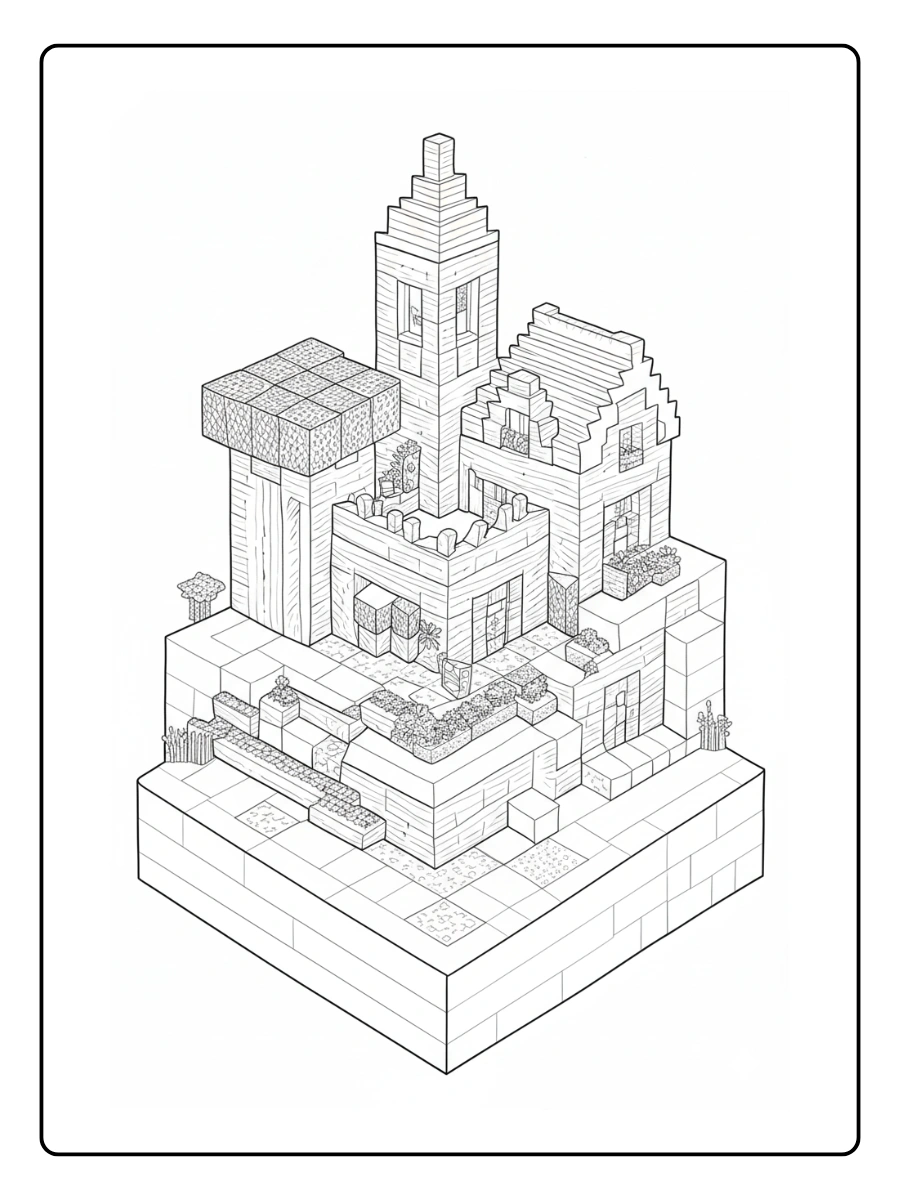 coloriage maison minecraft (7)