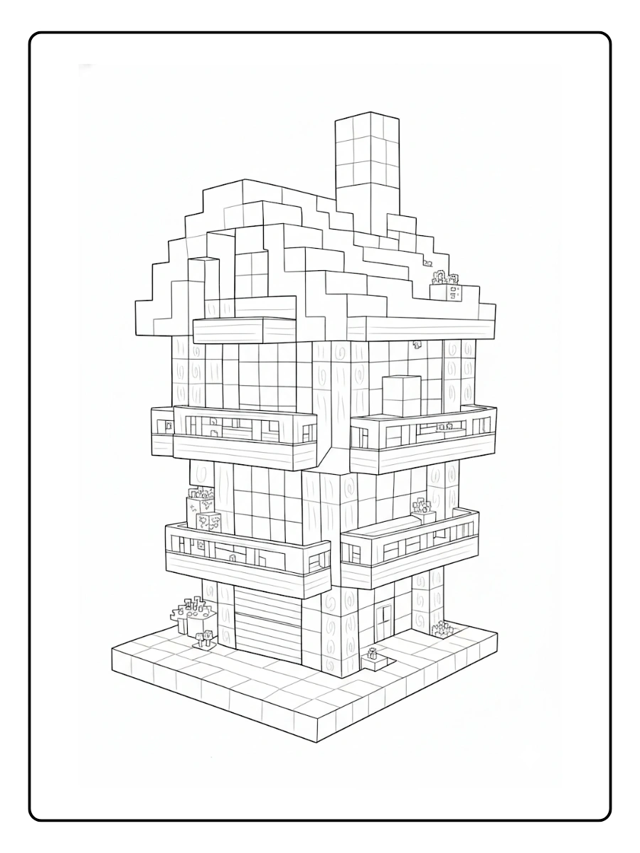 coloriage maison minecraft (8)