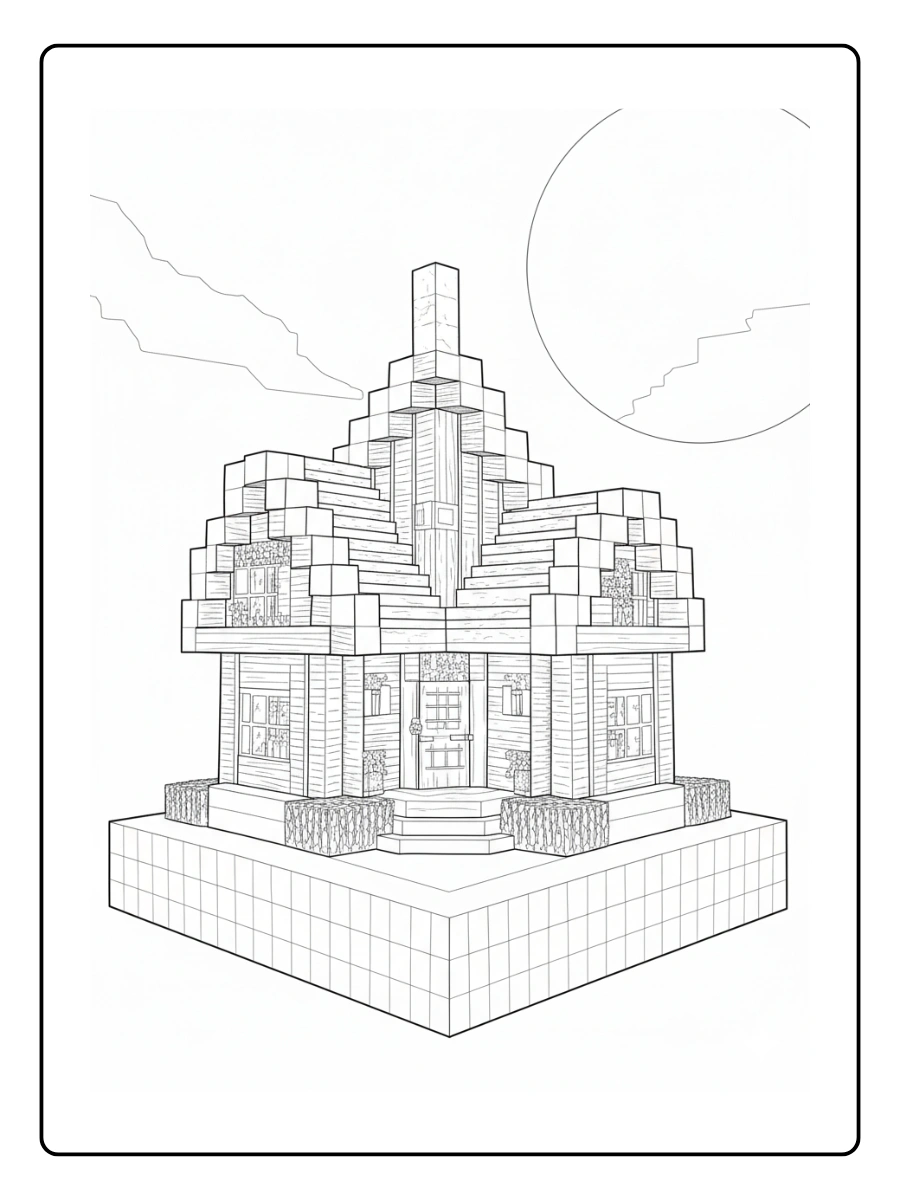coloriage maison minecraft (9)