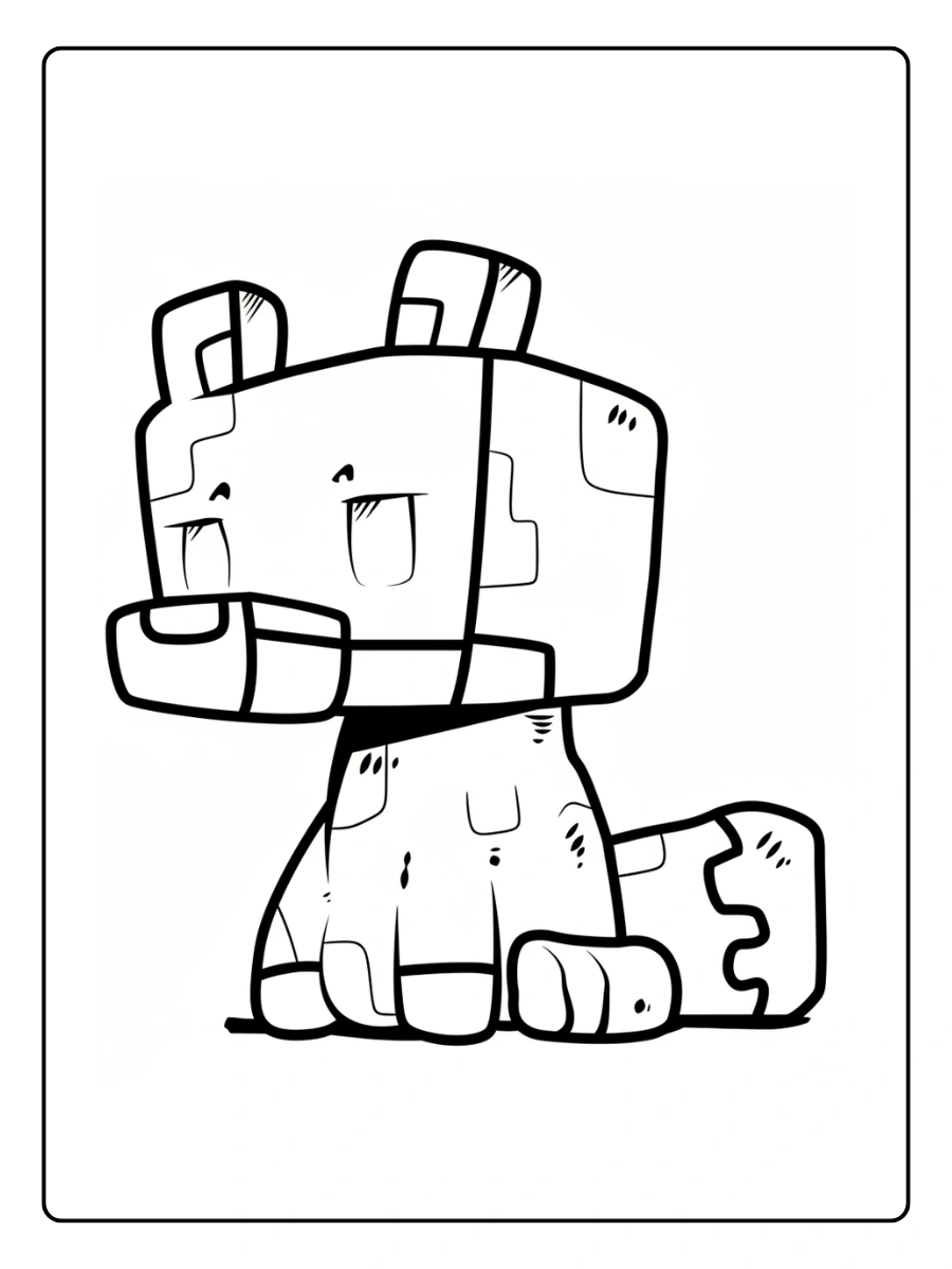 coloriage minecraft animaux