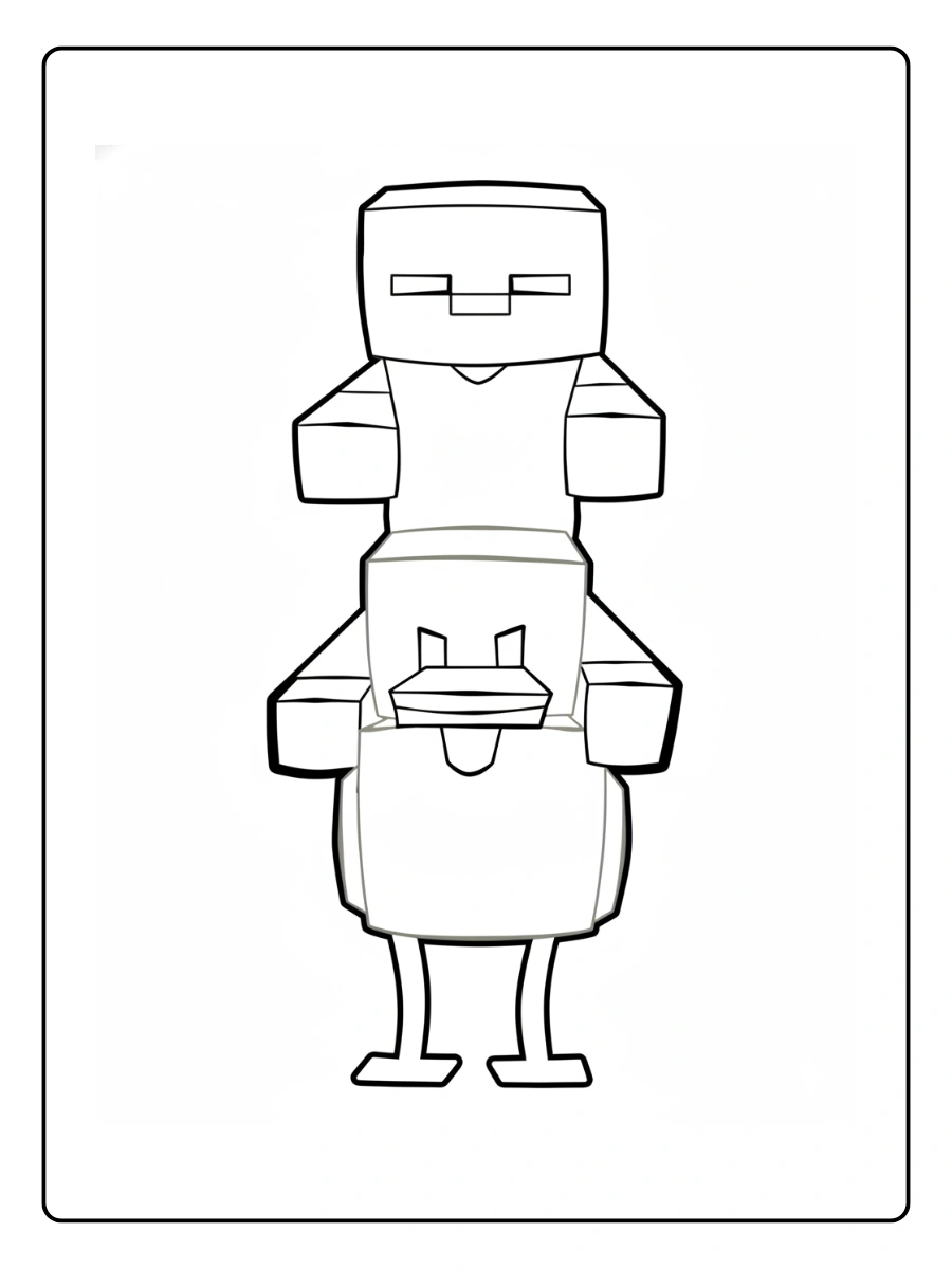 coloriage minecraft herobrine